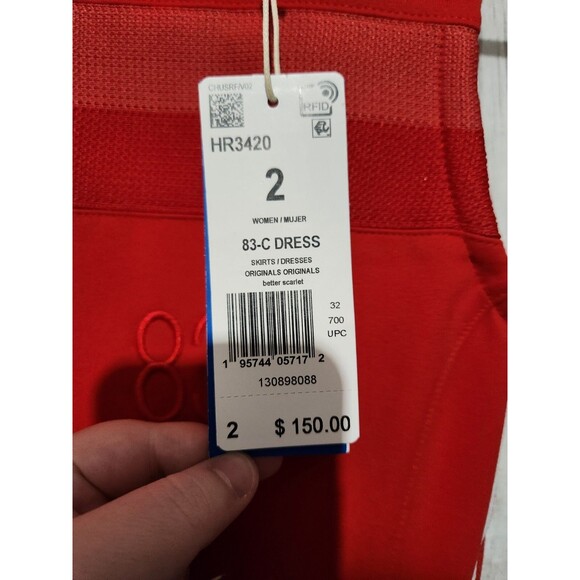 Adidas Activewear Dress Sz 2 Original 83-C Red "Blue Version" Better Scarlet Zip - Picture 8 of 14